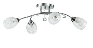 Потолочная люстра FRIMAS хром/стекло/хрусталь E14 4*40W 220V 2834/4C ― ТРИ ПЛАФОНА