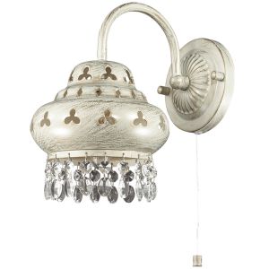 Бра с выключателем BAHAR белый с золотой патиной E14 1*40W 2842/1W ― ТРИ ПЛАФОНА