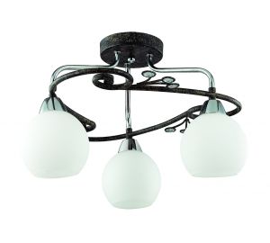 Потолочная люстра SIVILLA венге/плафон стекло E14 3*40W 220V 2851/3C ― ТРИ ПЛАФОНА