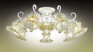 Потолочная люстра SALMORA белый с золотой патиной E14 7*60W 2894/7C ― ТРИ ПЛАФОНА