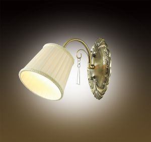 Бра декоративное с абажуром ATESA бронзовый/абажур ткань/хрусталь E14 1*40W 220V 2925/1W ― ТРИ ПЛАФОНА