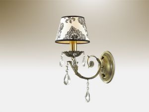Бра декоративное с абажуром TETRO бронзовый/абажур ткань/хрусталь E14 1*40W 220V 2932/1W ― ТРИ ПЛАФОНА