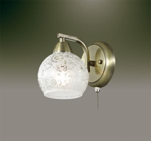 Бра декоративное с выключателем GIRONA бронзовый/стекло E14 1*60W 220V 2942/1W ― ТРИ ПЛАФОНА