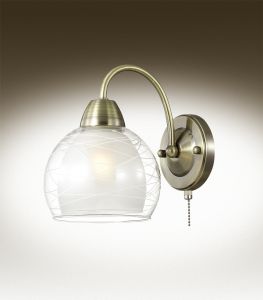 Бра декоративное с выключателем BALINA бронзовый/стекло E27 1*60W 220V 2944/1W ― ТРИ ПЛАФОНА