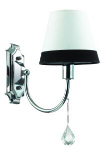 Бра декоративное NAIRA хром/абажур/хрусталь E14 1*40W 220V 2978/1W ― ТРИ ПЛАФОНА