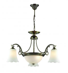 Подвесная люстра SONETTE бронзовый/стекло E27 5*60W 220V 2985/5A ― ТРИ ПЛАФОНА
