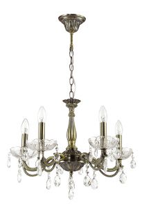 Подвесная люстра "свечи" CANDELIA бронзовый/стекло/хрусталь E14 5*40W 220V 2988/5 ― ТРИ ПЛАФОНА