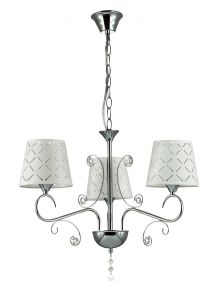 Подвесная люстра FRITTA хром/ткань/хрусталь E14 3*40W 2997/3 ― ТРИ ПЛАФОНА