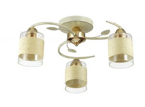 Потолочная люстра FILLA золото/беж/стекло/декор.тесьма E27 3*60W 3029/3C ― ТРИ ПЛАФОНА