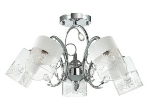 Потолочная люстра GELLA хром/стекло/хрусталь E14 5*40W 220V 3061/5C ― ТРИ ПЛАФОНА