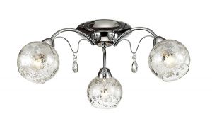 Потолочная люстра SIVERINA хром/стекло/хрусталь E14 3*40W 220V 3064/3C ― ТРИ ПЛАФОНА