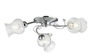 Потолочная люстра FRIZZA хром/стекло/хрусталь E14 3*40W 220V 3073/3C ― ТРИ ПЛАФОНА