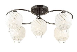 Потолочная люстра GRANDINA черный глянец/стекло/хрусталь E14 5*60W 220V 3078/5C ― ТРИ ПЛАФОНА