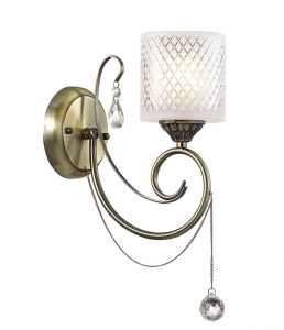 Бра декоративное CARAFFA бронзовый/стекло/хрусталь  E14 1*40W 220V 3087/1W ― ТРИ ПЛАФОНА