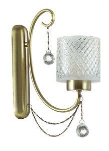 Бра декоративное CARAFFA бронзовый/стекло/хрусталь  E14 1*40W 220V 3088/1W ― ТРИ ПЛАФОНА