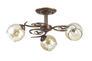 Потолочная люстра CLODINA кофе/стекло E14 3*40W 220V 3100/3C ― ТРИ ПЛАФОНА