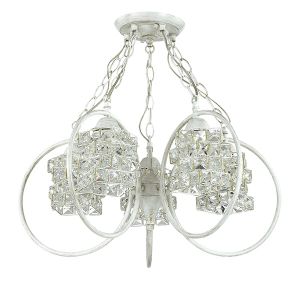 Подвесная люстра LUSSA белый/зол.патина/хрусталь E27 5*40W 220V арт.3104/5C ― ТРИ ПЛАФОНА