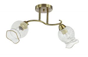 Потолочный светильник ROZETTA бронзовый/металл E27 2*60W 220V 3109/2C ― ТРИ ПЛАФОНА