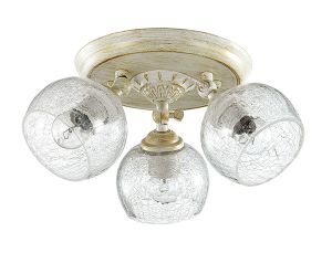 Потолочная люстра CLODINA белый/зол.патина/стекло E14 3*40W 220V 3116/3CA ― ТРИ ПЛАФОНА