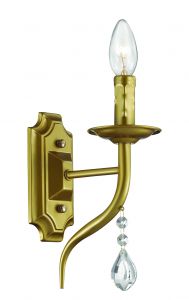 Бра декоративное "свечи" GOLDENA золотая бронза/хрусталь E14 1*40W 220V 3128/1W ― ТРИ ПЛАФОНА