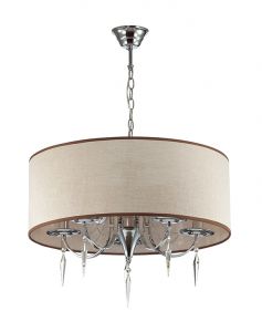 Подвесная люстра OFELIA хром/ткань/хрусталь E14 5*40W 220V арт.3210/5A ― ТРИ ПЛАФОНА