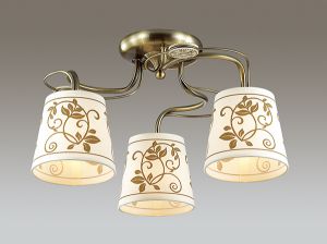Потолочная люстра ZARITTA бронзовый/ткань/полирезина E14 3*40W 220V арт.3216/3C ― ТРИ ПЛАФОНА