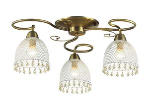 Потолочная люстра AGNESSA бронзовый/металл/искусст.жемчуг E14 3*60W 220V 3269/3C  ― ТРИ ПЛАФОНА