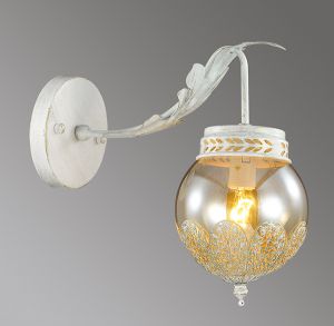 Бра декоративное EMELINA белый с патиной/металл/хрусталь E14 1*40W 220V арт.3282/1W ― ТРИ ПЛАФОНА
