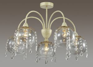 Потолочная люстра HOMMI бежевый с зол.патиной/хрусталь E14 5*40W 220V арт.3292/5 ― ТРИ ПЛАФОНА