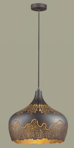 Подвесной светильник VEKI черный/матовое золото E27 1*60W 220V арт.3302/1 ― ТРИ ПЛАФОНА