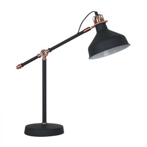 Настольная лампа регулируемая LURDI черный/медный E27 1*40W 220V арт.3329/1T ― ТРИ ПЛАФОНА