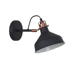 Бра регулируемое с выключателем LURDI черный/медный E27 1*40W 220V арт.3329/1W ― ТРИ ПЛАФОНА
