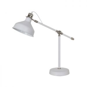 Настольная лампа регулируемая LURDI белый/никель E27 1*40W 220V арт.3331/1T ― ТРИ ПЛАФОНА
