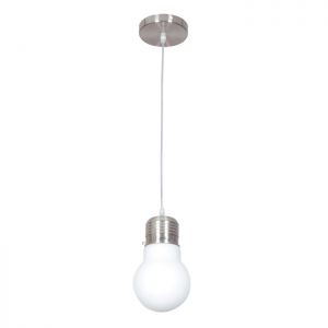 Подвесной светильник TELSU никель/белый E27 1*60W 220V арт.3352/1 ― ТРИ ПЛАФОНА