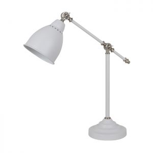 Настольная лампа регулируемая CRUZ белый/никель E27 1*60W 220V арт.3372/1T ― ТРИ ПЛАФОНА
