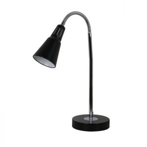 Настольная лампа регулируемая MOSKO черный/хром E27 1*40W 220V арт.3385/1T ― ТРИ ПЛАФОНА