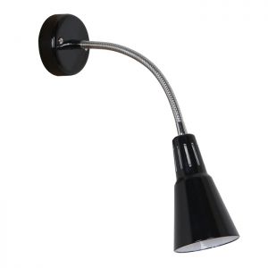 Бра регулируемое с выключателем MOSKO черный/хром E27 1*40W 220V арт.3385/1W ― ТРИ ПЛАФОНА