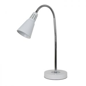 Настольная лампа регулируемая MOSKO белый/хром E27 1*40W 220V арт.3386/1T ― ТРИ ПЛАФОНА