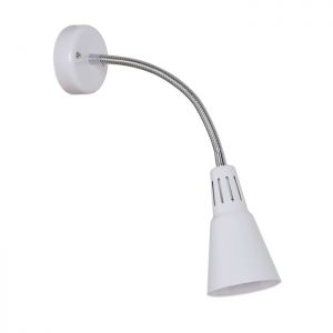 Бра регулируемое с выключателем MOSKO белый/хром E27 1*40W 220V арт.3386/1W ― ТРИ ПЛАФОНА