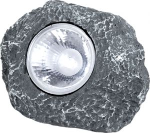 Садовый светильник на солнечных батареях "камень" SOLAR серебристый 0,07W 1XLED 3V IP44 33993-84 ― ТРИ ПЛАФОНА