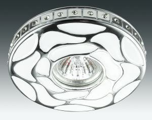 Встраиваемый декоративный светильник PATTERN белый/хром IP20 GX5.3 50W 12V 370214 ― ТРИ ПЛАФОНА