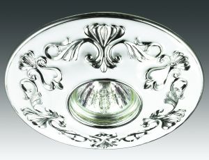 Встраиваемый декоративный светильник PATTERN белый/хром IP20 GX5.3 50W 12V 370216 ― ТРИ ПЛАФОНА