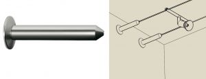 Натяжная пружина для присоединения к стене, 1 пара Wire Systems 8205 ― ТРИ ПЛАФОНА