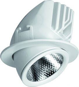 Встраиваемый светильник светодиодный поворотный CARDANI белый LED 1*12W 220V 1000Lm 3000K арт.A1212PL-1WH ― ТРИ ПЛАФОНА