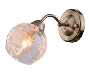 Бра декоративное MARTINA античная бронза/прозрачный с рисунком E14 1*40W 220V A1292AP-1AB ― ТРИ ПЛАФОНА