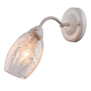 Бра декоративное BETTINA бело-золотой/прозрачный с рисунком E14 1*40W 220V A1296AP-1WG ― ТРИ ПЛАФОНА