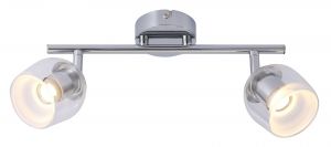 Спот светодиодный два плафона ECHEGGIO хром LED 2*4W 640Lm 3000K A1558AP-2CC ― ТРИ ПЛАФОНА
