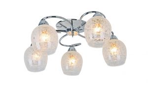 Потолочная люстра GEMMA хром/прозрачный с узором E27 5*60W 220V арт.A1674PL-5CC ― ТРИ ПЛАФОНА