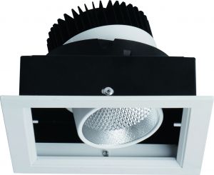 Встраиваемый светильник светодиодный поворотный CARDANI белый LED 1*12W 220V 900Lm 3000K арт.A1712PL-1WH ― ТРИ ПЛАФОНА