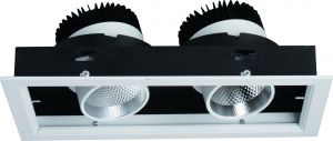 Встраиваемый светильник светодиодный поворотный CARDANI белый LED 2*12W 220V 1800Lm 3000K арт.A1712PL-2WH ― ТРИ ПЛАФОНА